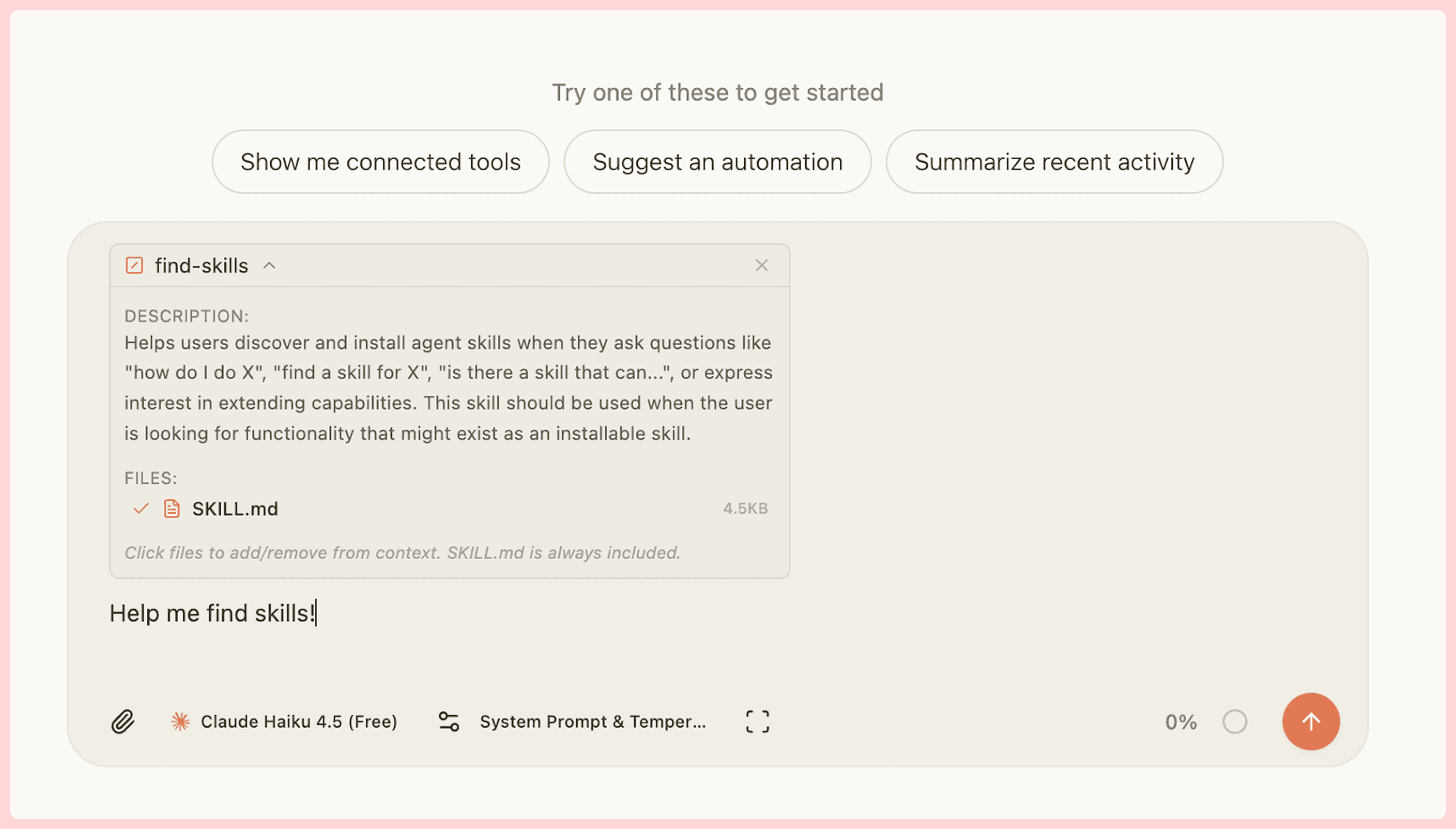 Skills in the LLM playground