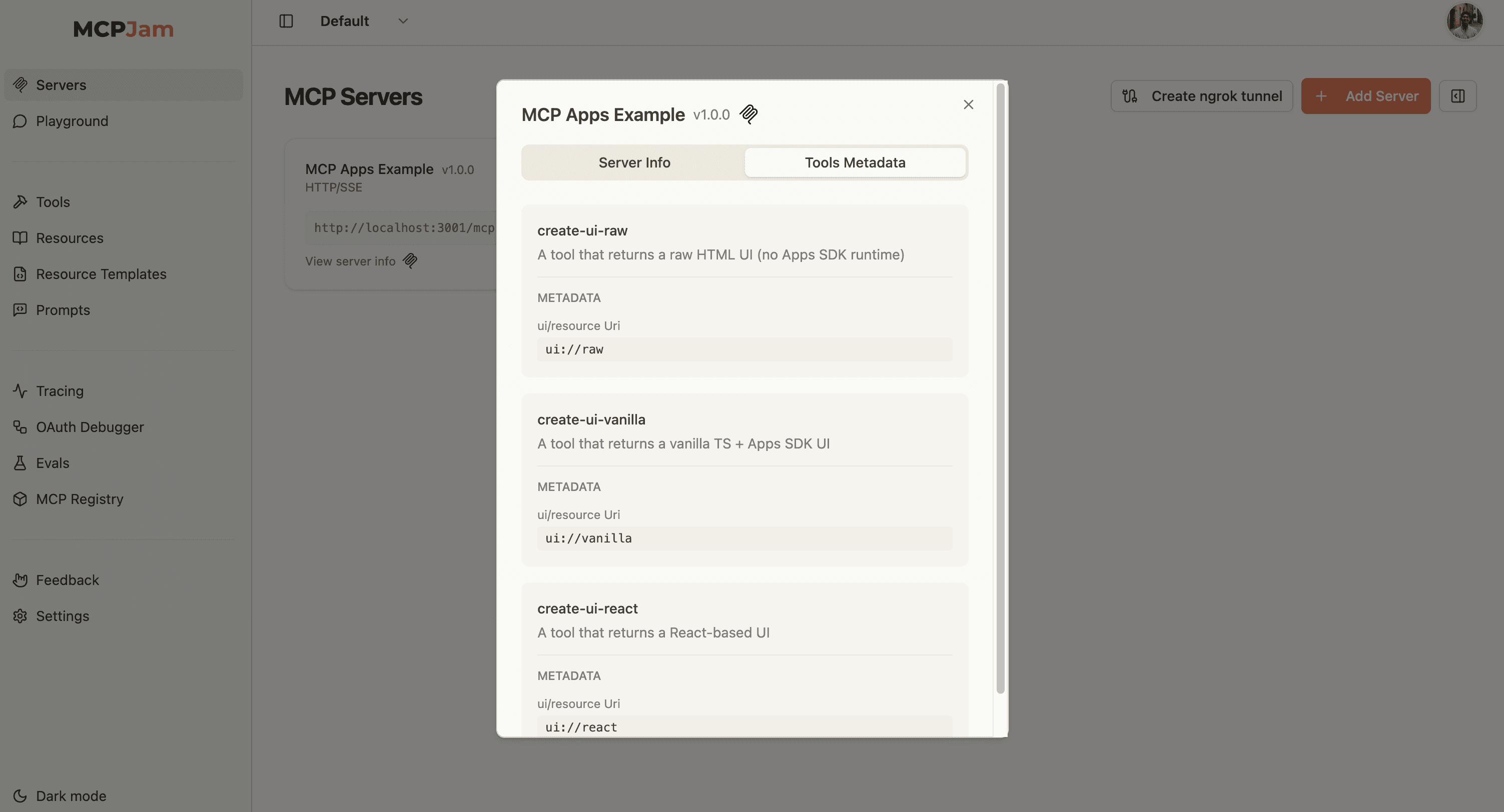 MCP Apps widget metadata